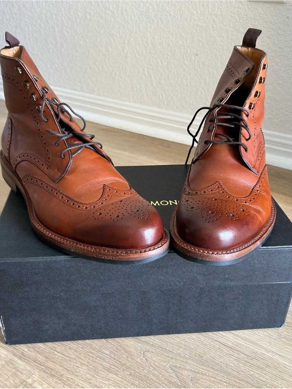 Beckett Simonon Men's “Nolan” Brogue Boots - Tan